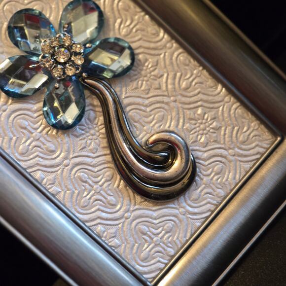 Handmade Framed Jewelry Art 5.5"W x 7.5"H - Picture 3 of 4